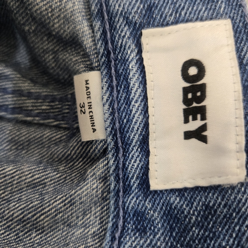 OBEY Urban Outfitters Exclusive Bigwig Cargo 32X30 Jeans Embroidered Flowers New - Picture 5 of 7